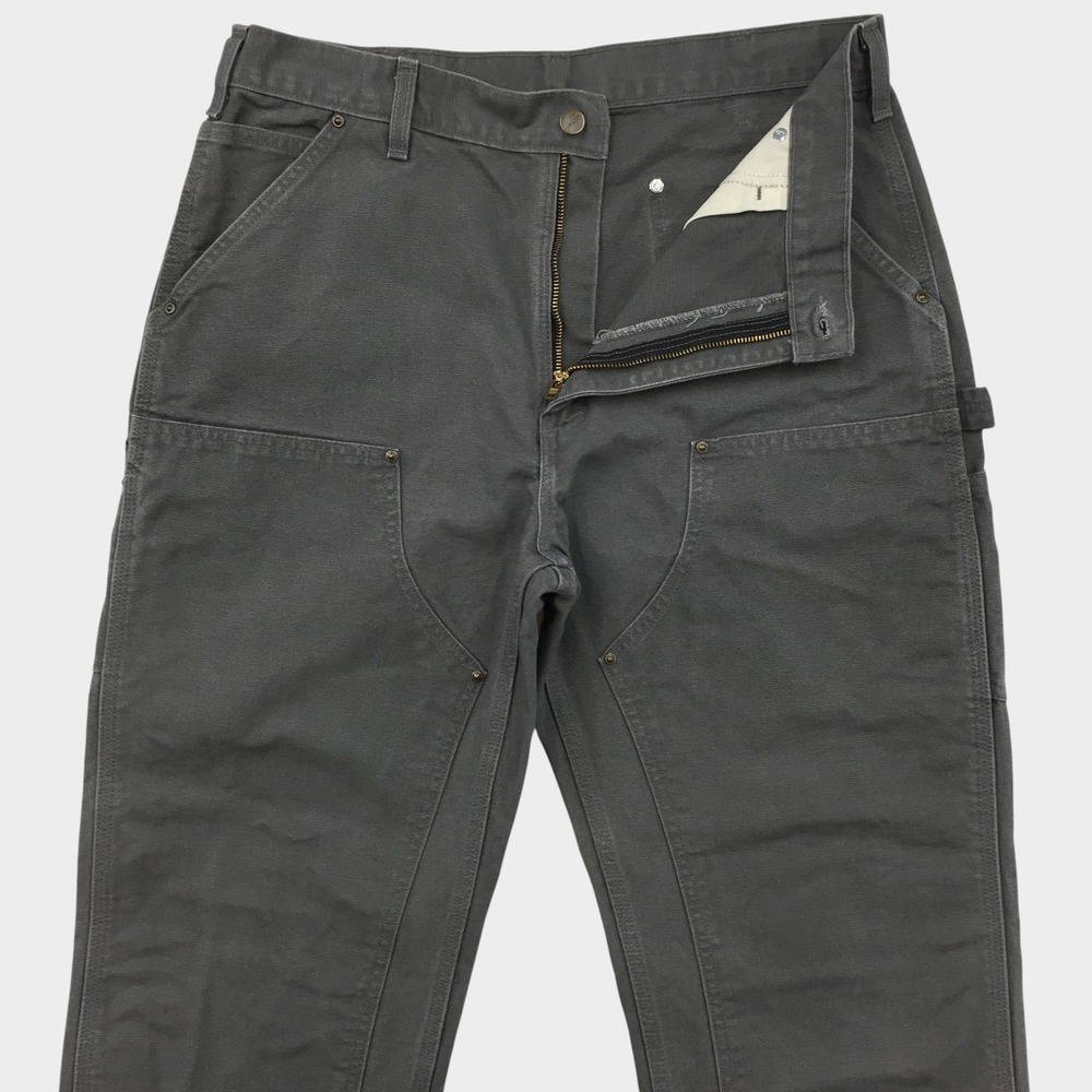VINTAGE Carhartt Mens Y2K Double Knee Work Dungaree Pants 36x34 Cotton Canvas